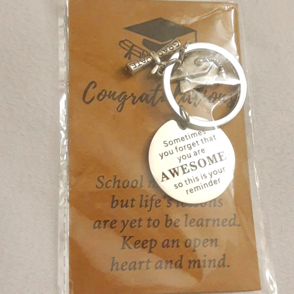 Graduation Gift YOU ARE AWESOME Keychain Jewelry Grad Keepsake NEW SEALED